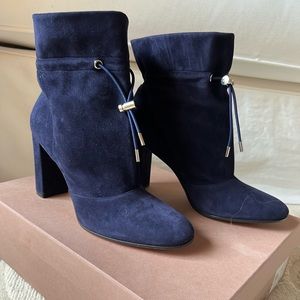 Still in Plastic New Gianvito Rossi Navy Boots untouched in the box.